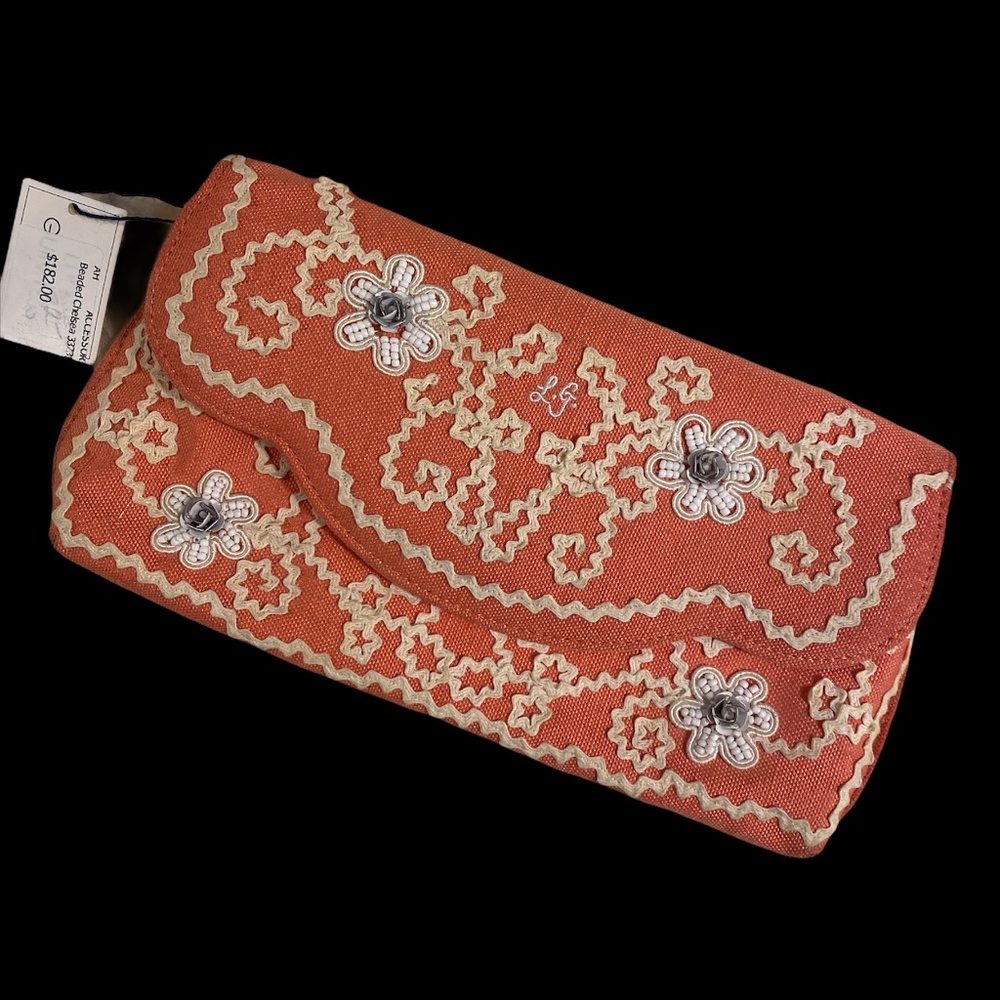 Vintage Lulu Guinness beaded CHELSEA clutch
